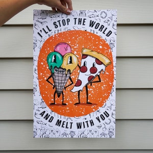 Pizza and Ice Cream Poster 11x17 image 1