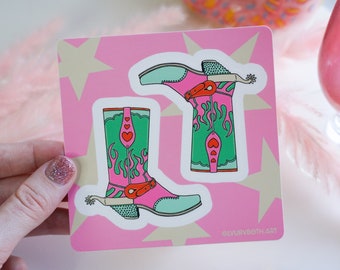 Pink Pair of Cowboy Boots - Sticker Sheet