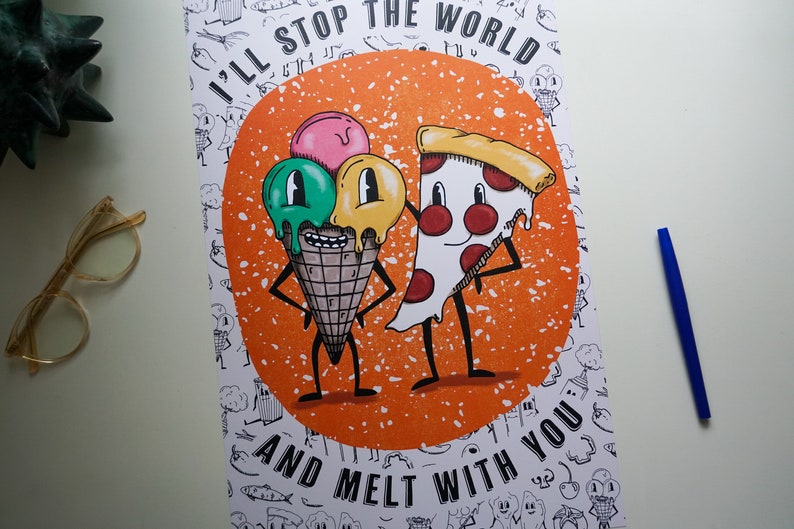 Pizza and Ice Cream Poster 11x17 image 2
