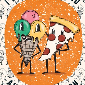 Pizza and Ice Cream Poster 11x17 image 3