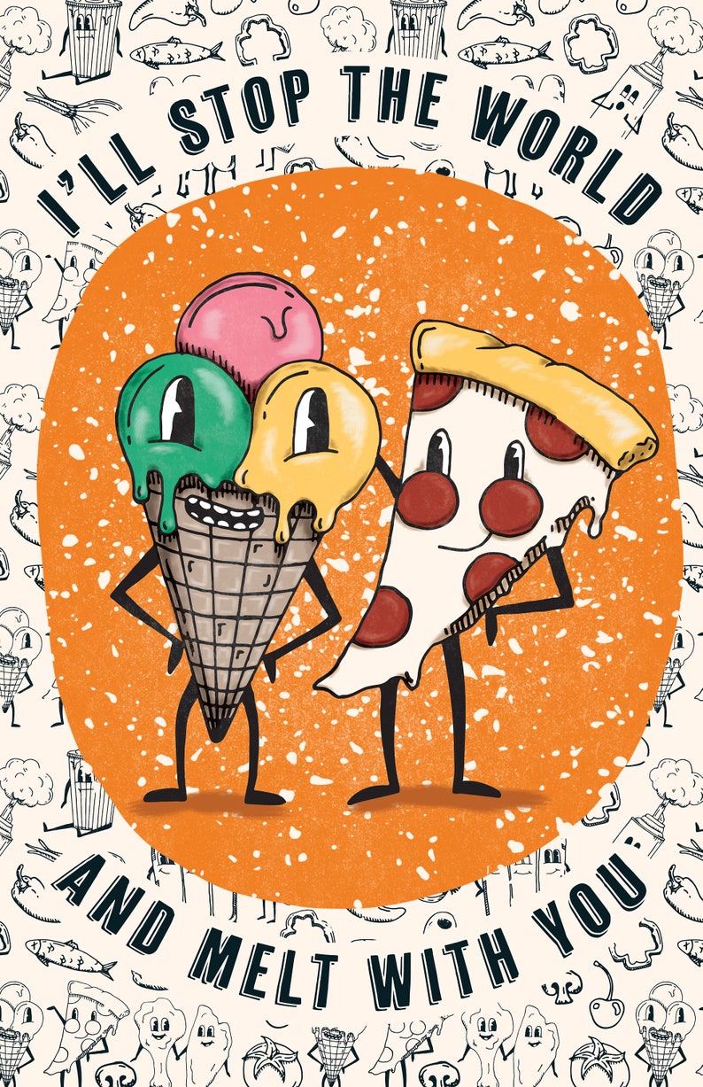 Pizza and Ice Cream Poster 11x17 image 3