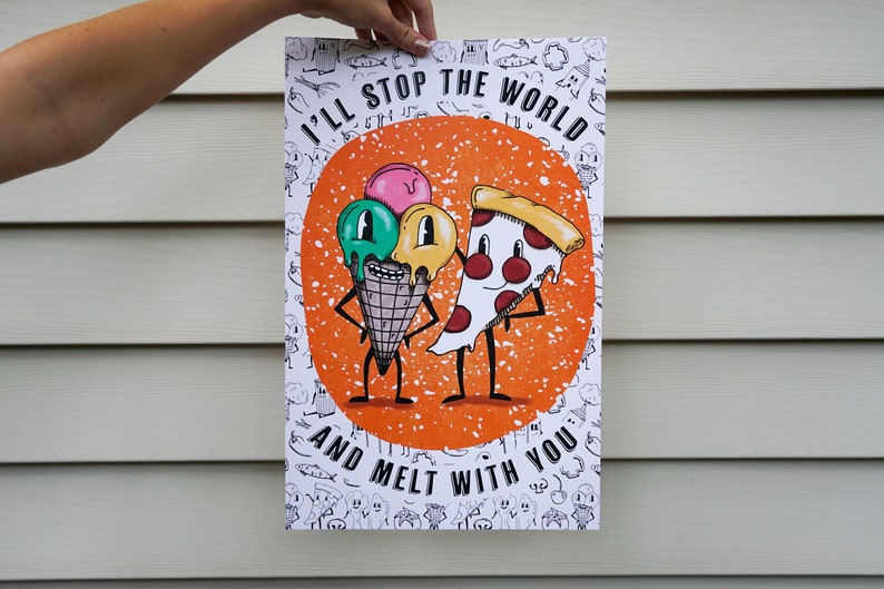 Pizza and Ice Cream Poster 11x17 image 1