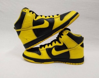 nike high tops yellow and black