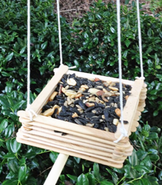 Bird Feeder Kid S Craft Kit Popsicle Stick Bird Feeder Etsy