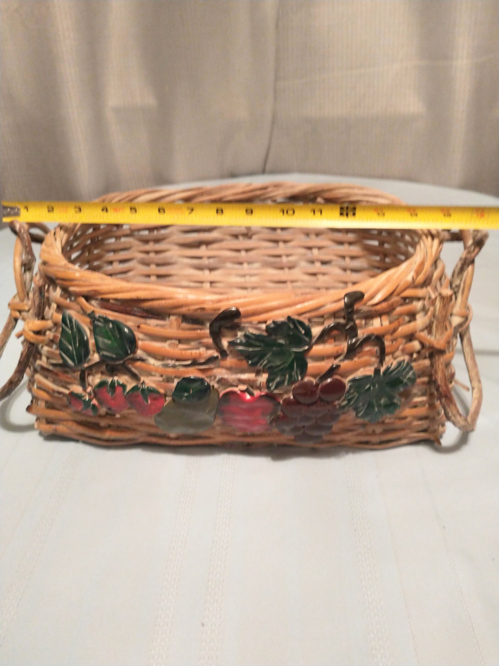 HandWoven Basket With Tree Branch Handles Strawberry Etsy