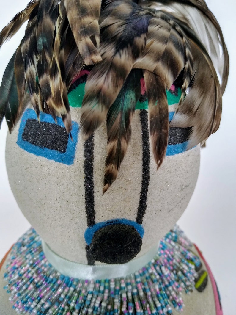 South American Tribal Folk Art, Mexican Tribal Sand Gour Art Native American Tribal Gourd Art