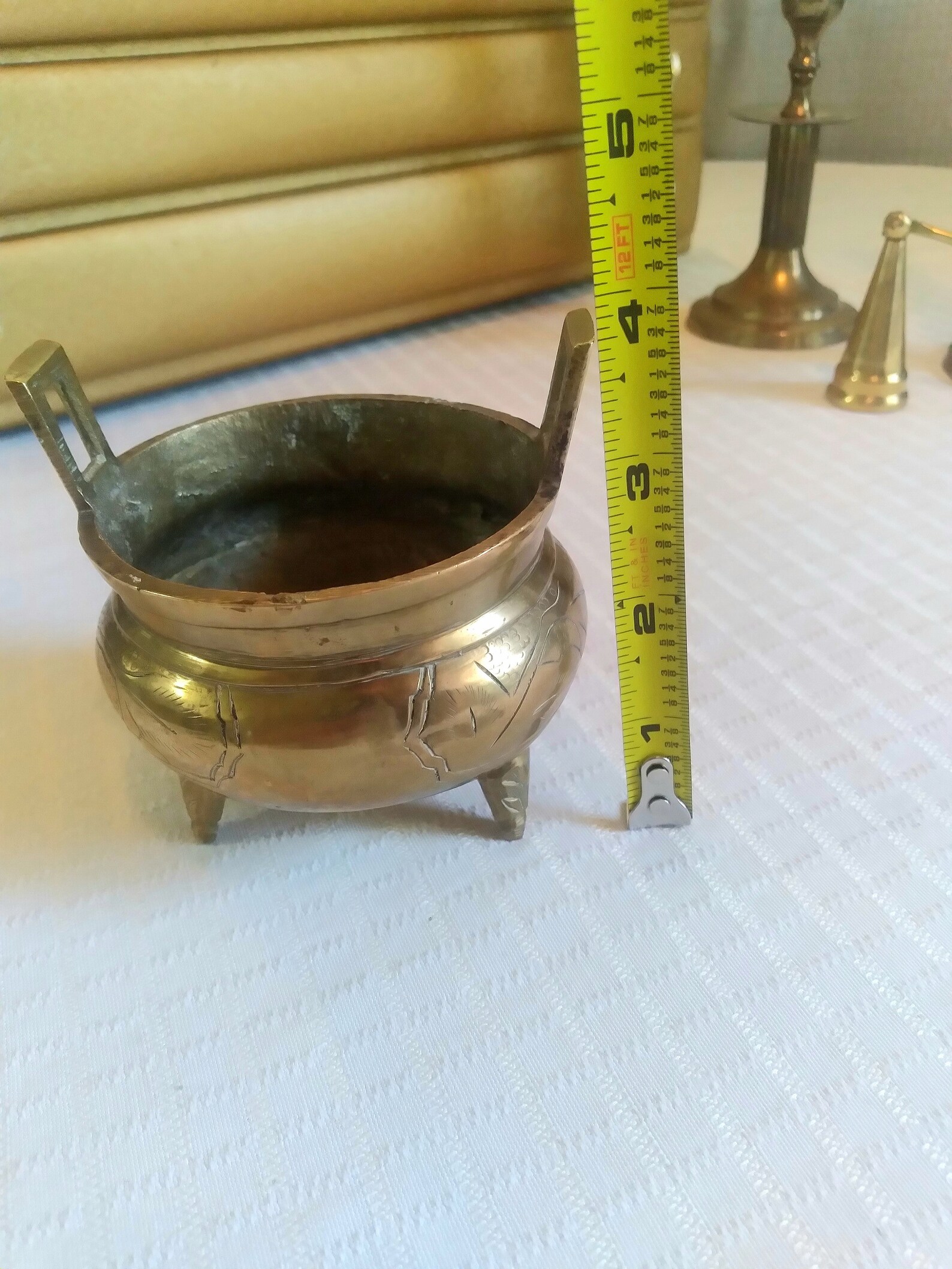 Solid Brass Cauldron Very Heavy Vintage Brass Cauldron Etsy