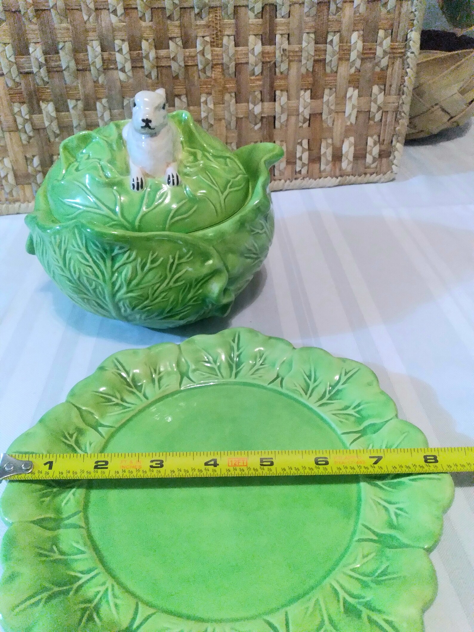 Vintage Holland Mold Bunny Cabbage Bowl With Lid And Drip Etsy