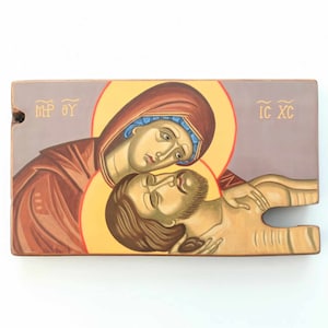 The Virgin Mary&#39;s Lament (Θρήνος της Παναγίας) Hagiography, Handpainted Greek Orthodox Icon, Religious Byzantine Church Icon, Christian Icon