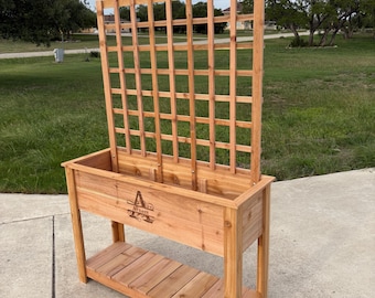 DIY Raheed Cedar Planter Plans mit optionalem Gitter | Einfach zu Bauen Gartenkasten | 16 "x 45" Outdoor Pflanzer | Anfängerfreundlich