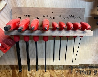 CNC T-handle Wrench Organizer SVG: SAE, Metric & Torx (digital