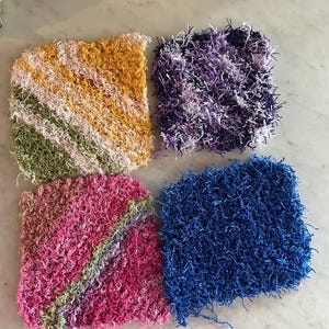 Knitted Dish Scrubbies, Quality Yarn, Machine Washable, Kitchen Cleaning Tool