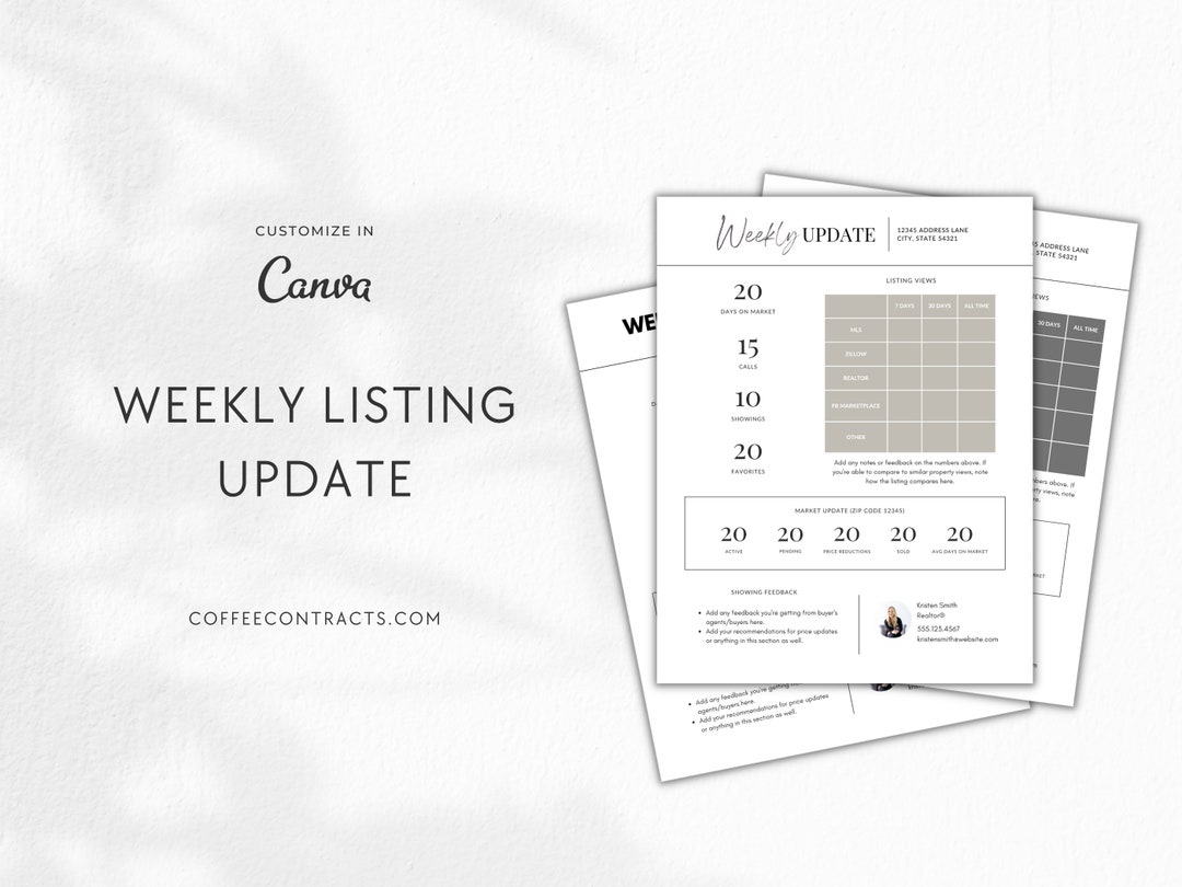 Weekly Listing Update Real Estate Marketing Seller Clients Listing ...