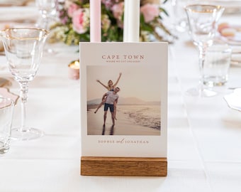 Personalized Wedding Photo Table Numbers & Menu