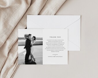 Wedding Photo Thank You Cards, Modern, Minimalist, Personalised