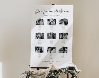 Wedding Photo Seating Plan, Modern Minimalist, Personalised, Custom Signage, A1