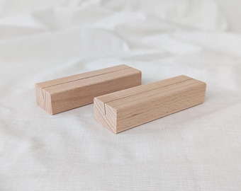 Natural Wood Table Card Holders, Wedding Sign Display