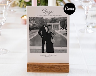 Wedding Photo Table Numbers | Editable Canva Table Plan (Instant Download)
