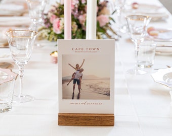 Wedding Photo Table Numbers & Menu, Event Photo Table Numbers, Modern Minimalist Table Numbers, Personalised, Table Menu