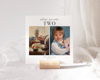 Personalized Wedding Photo Table Numbers, Minimalist Design