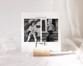 Personalized Photo Table Numbers, Modern Wedding Table Decor