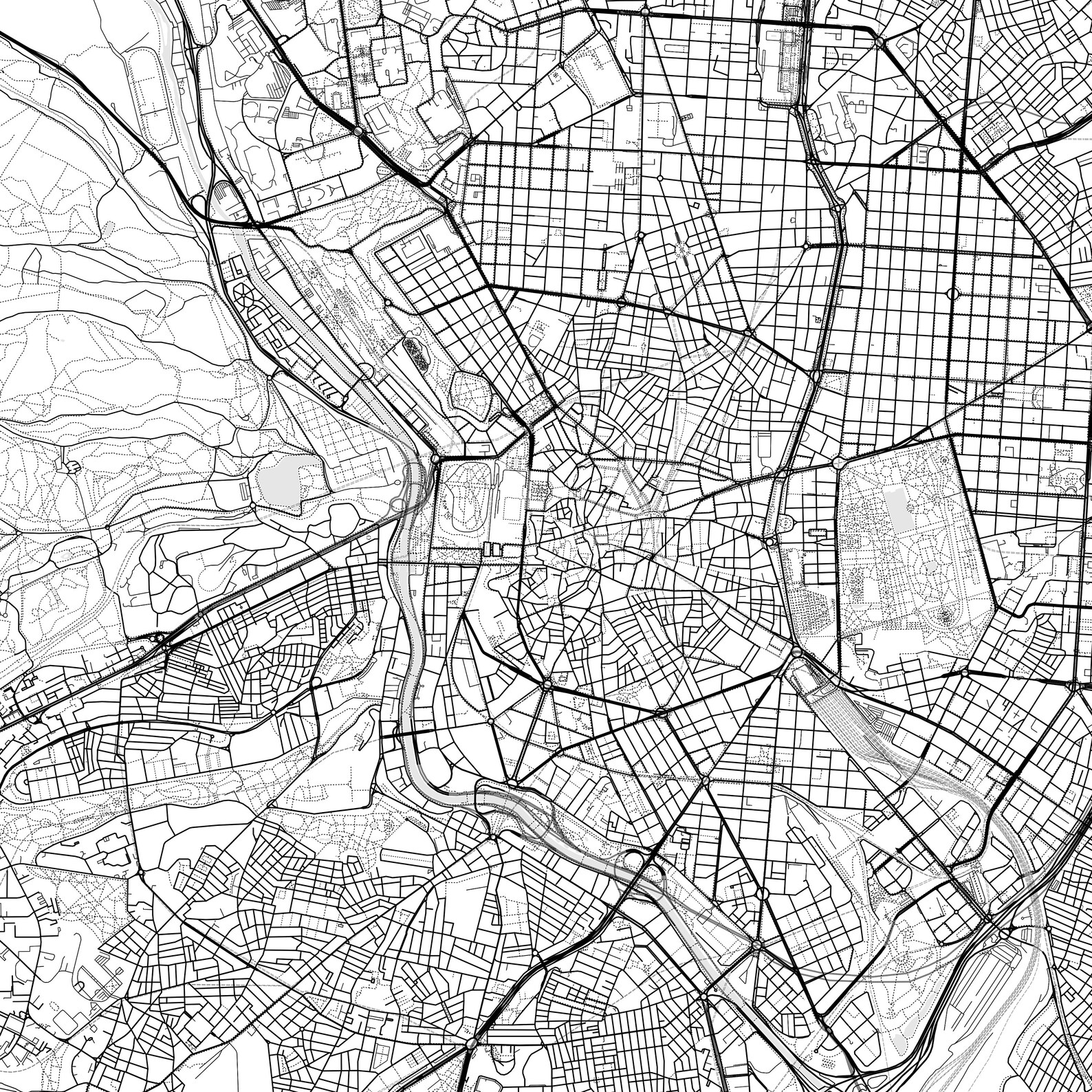 Madrid Map Print Madrid Map Poster Wall Art Madrid City Map - Etsy