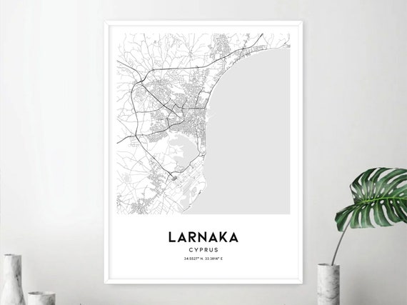 Larnaka Map Print Poster Wall Art City - Wall Art City Maps Larnaka Map Print Poster Wall Art City - Wall Art City Maps