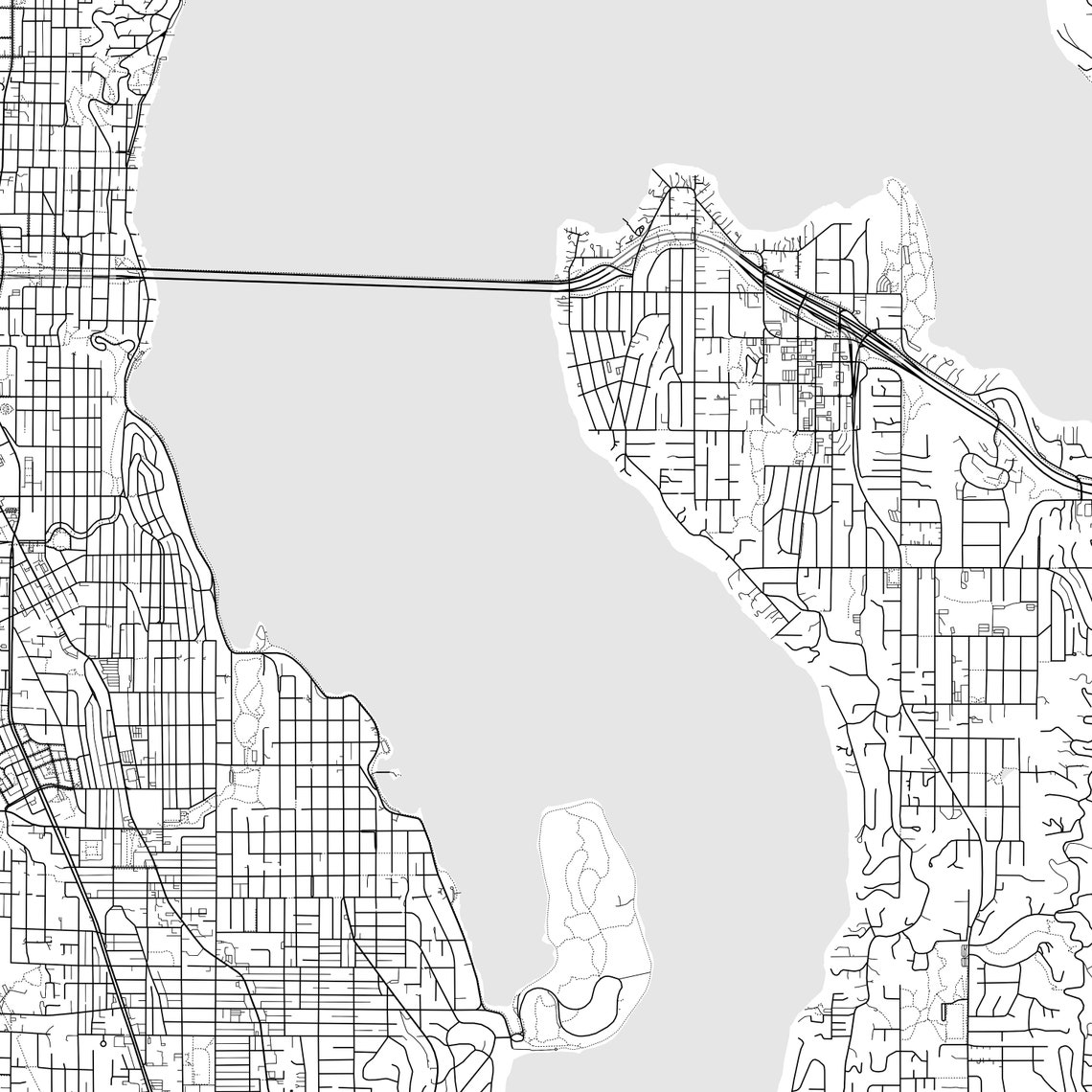 Mercer Island Map Print Mercer Island Map Poster Wall Art Wa Etsy
