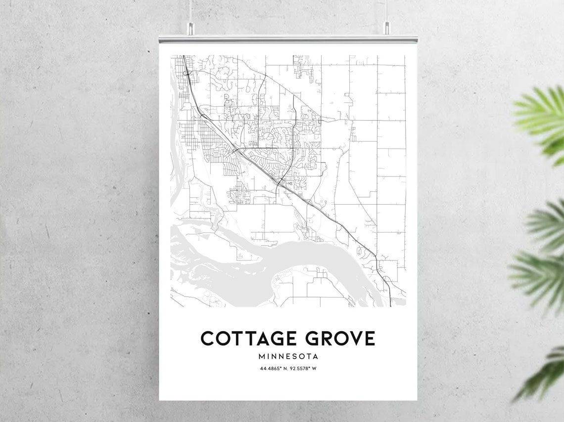 Cottage Grove Map Print Cottage Grove Map Poster Wall Art Mn Etsy