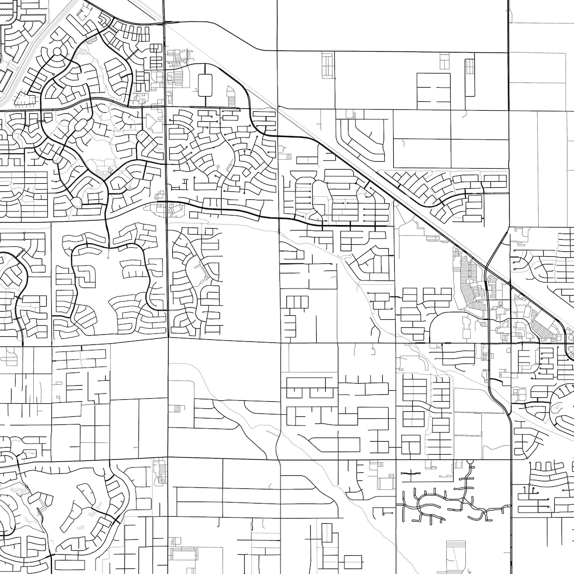 Queen Creek Map Print, Queen Creek Map Poster Wall Art, Az City Map