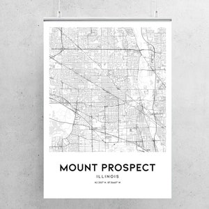 Mount Prospect Map Print Mount Prospect Map Poster Wall Art | Etsy