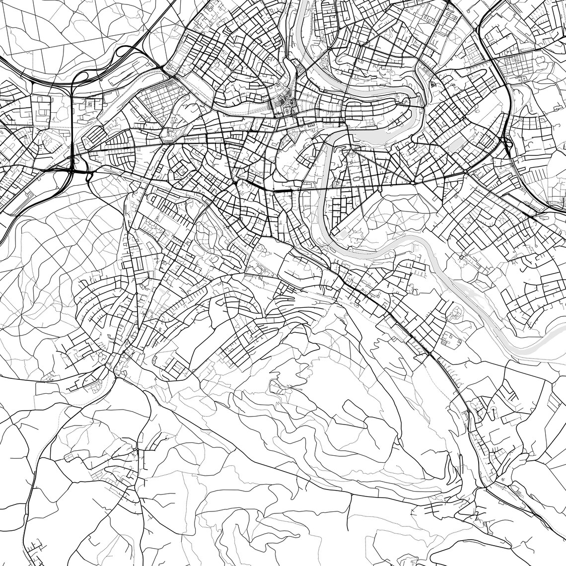 Bern Map Print Bern Map Poster Wall Art Bern City Map Bern - Etsy