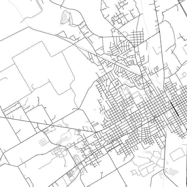 Corsicana Map Print, Corsicana Map Poster Wall Art, Tx City Map, Texas