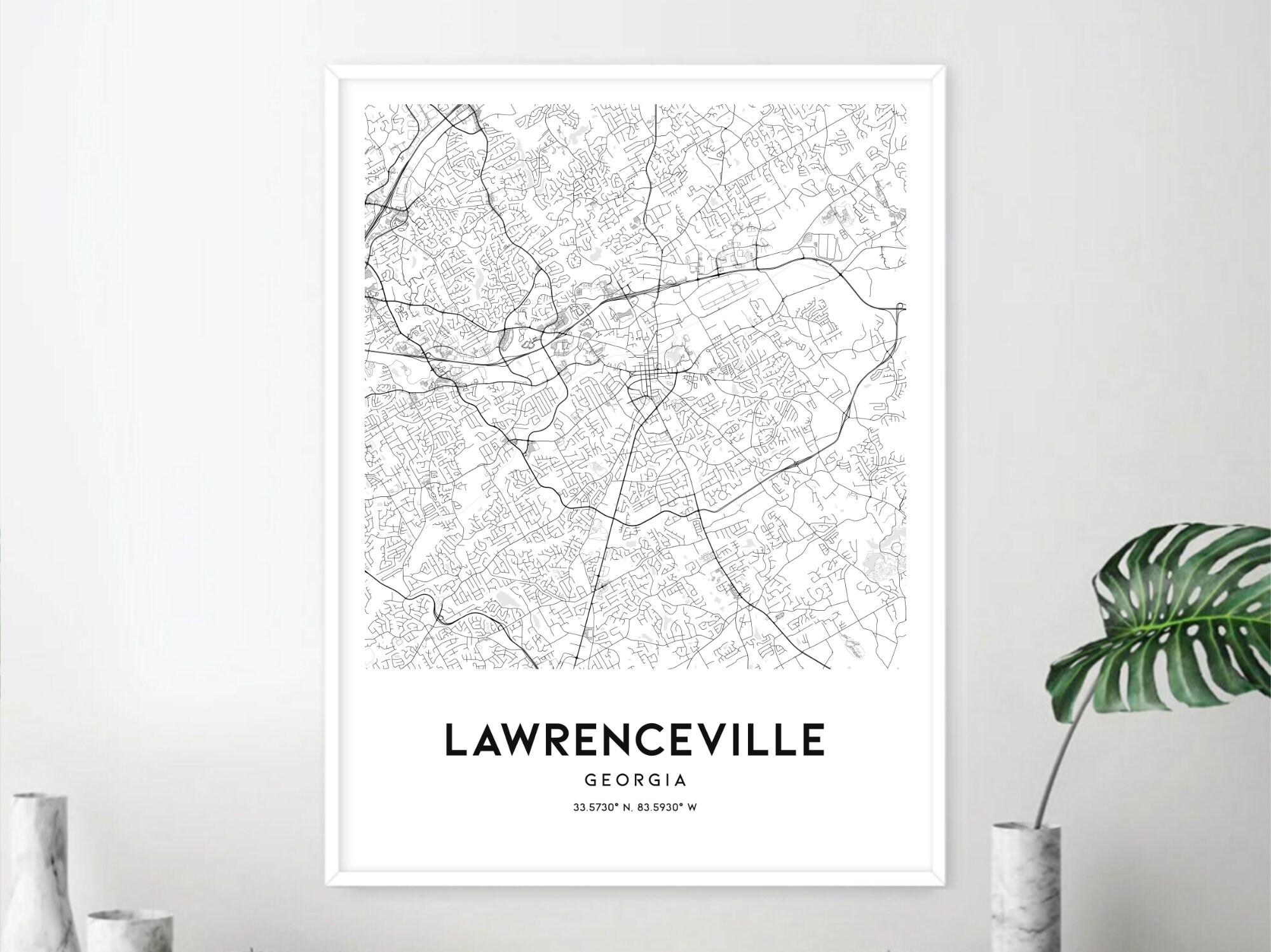 Lawrenceville Map Print, Lawrenceville Map Poster Wall Art, Ga City Map