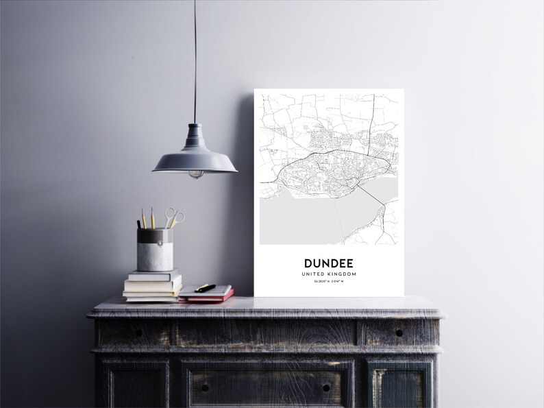 Dundee Map Print, Dundee Map Poster Wall Art, Dundee City Map, Dundee