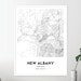 New Albany Map Print, New Albany Map Poster Wall Art, in City Map, Indiana Print Street Map ...
