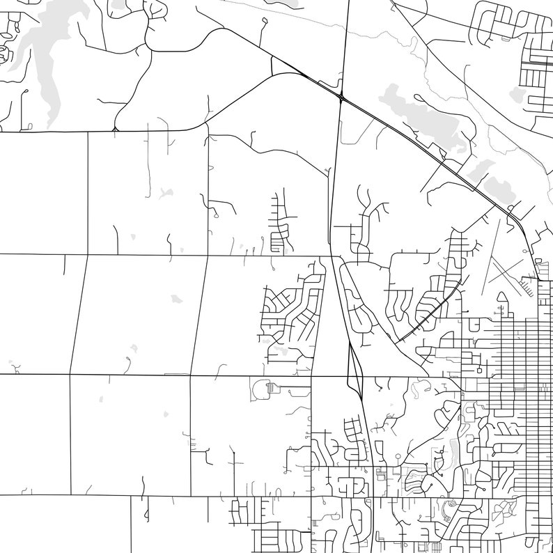 Junction City Map Print, Junction City Map Poster Wall Art, Ks City Map, Kansas Print Street Map