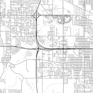 Lansing Map Print, Lansing Map Poster Wall Art, Il City Map, Illinois ...