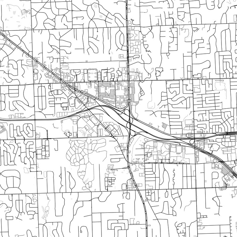Southfield Map Print Southfield Map Poster Wall Art Mi City Etsy