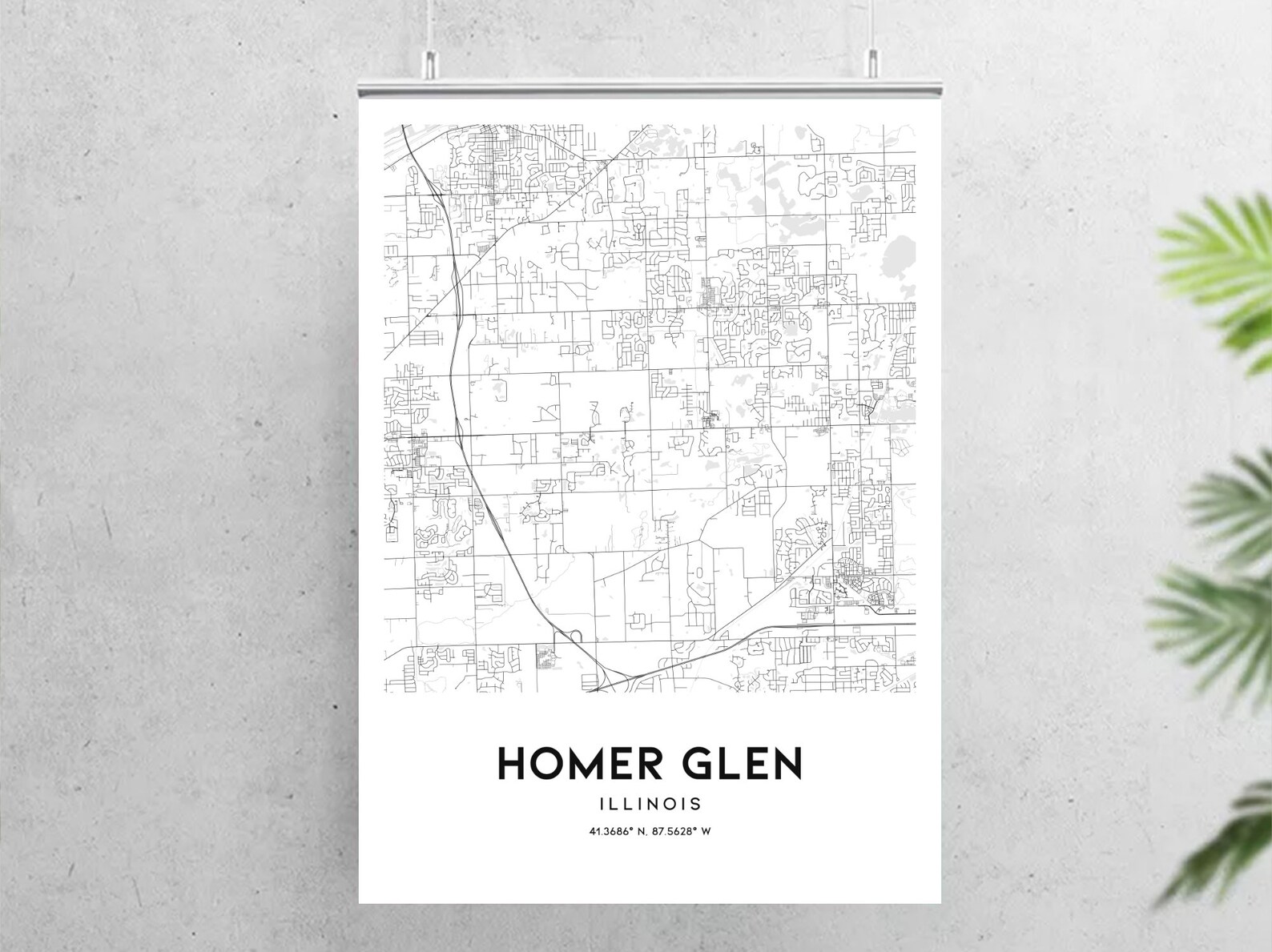 Homer Glen Map Print Homer Glen Map Poster Wall Art Il City Etsy