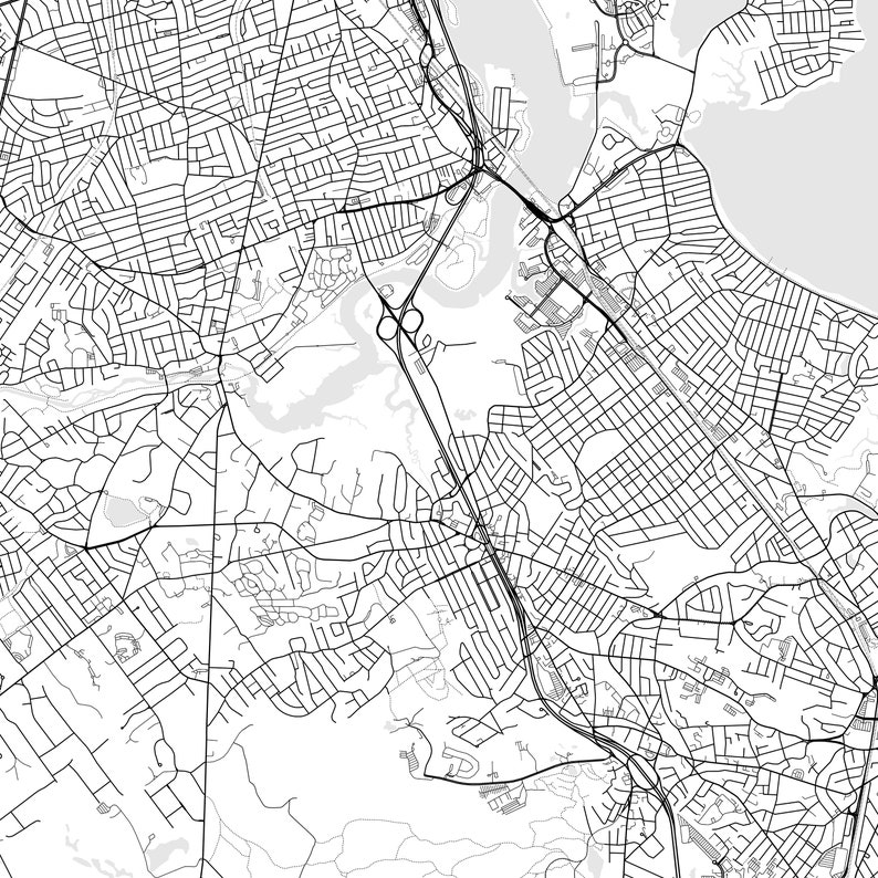 Quincy Map Print, Quincy Map Poster Wall Art, Ma City Map