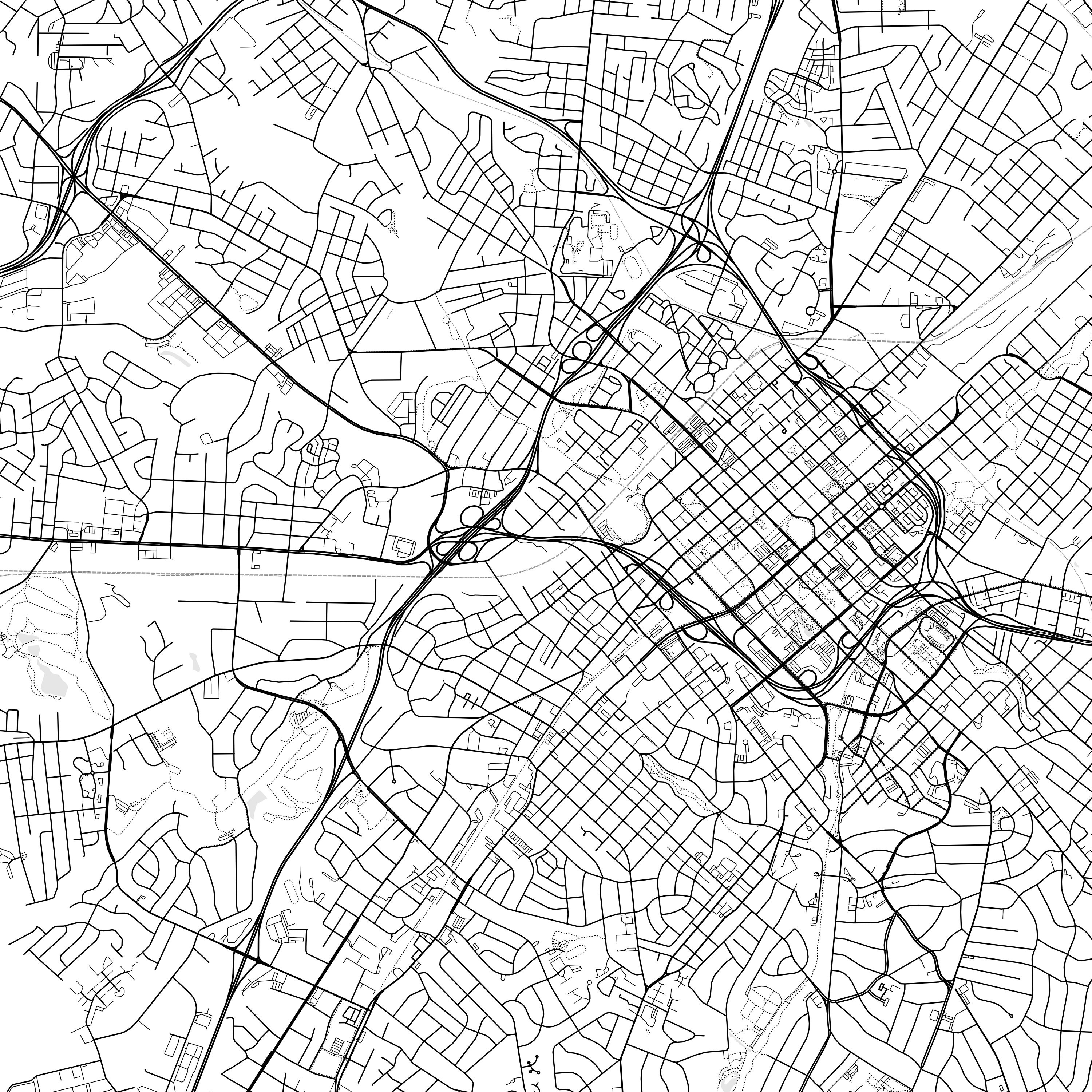 Charlotte Map Print Charlotte Map Poster Wall Art Nc City Etsy España