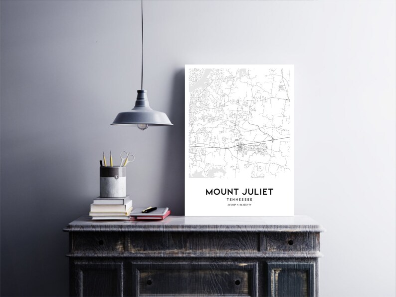 Mount Juliet Map Print, Mount Juliet Map Poster Wall Art, Tn City Map