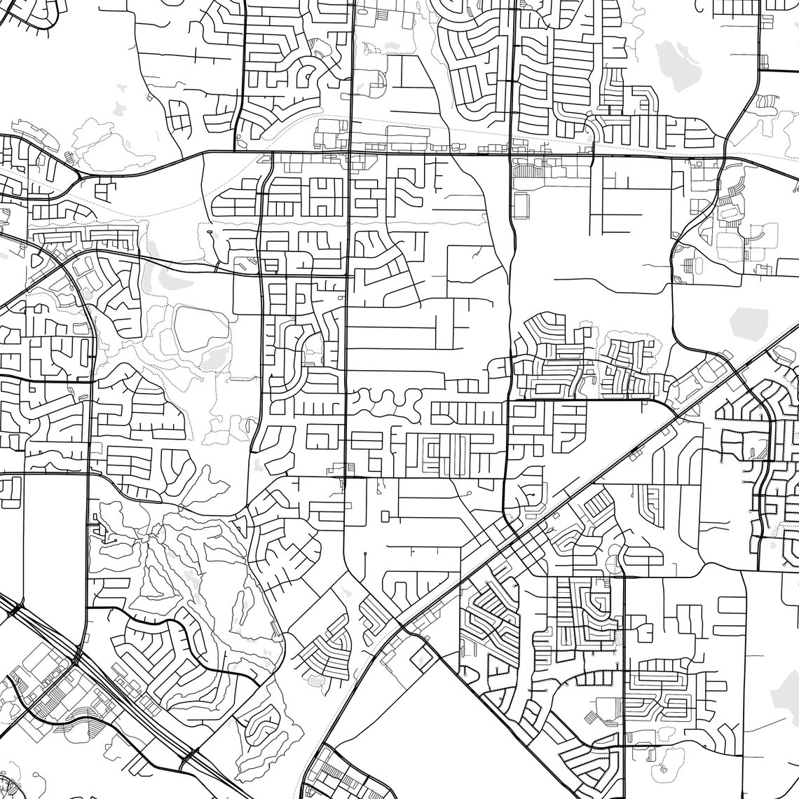 Sachse Map Print Sachse Map Poster Wall Art Tx City Map Etsy