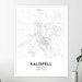 Kalispell Map Print, Kalispell Map Poster Wall Art, Mt City Map, Montana Print Street Map Decor ...