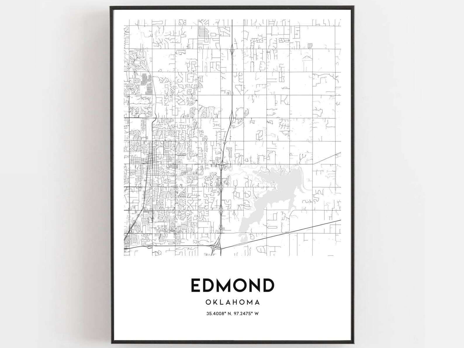 Edmond Oklahoma Wall Map Premium Style By Marketmaps vrogue.co