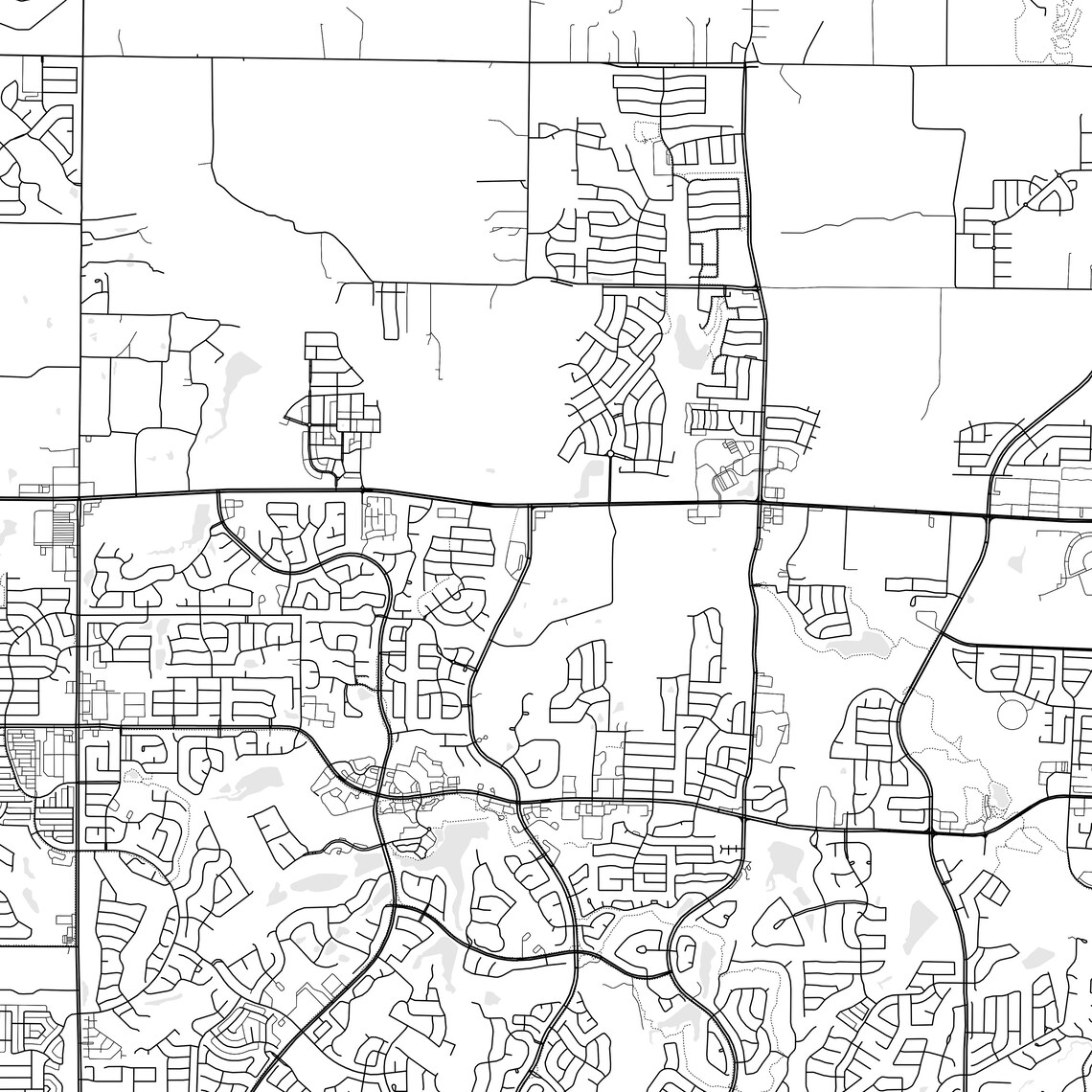Mckinney Map Print, Mckinney Map Poster Wall Art, Tx City Map, Texas Print Street Map Decor ...