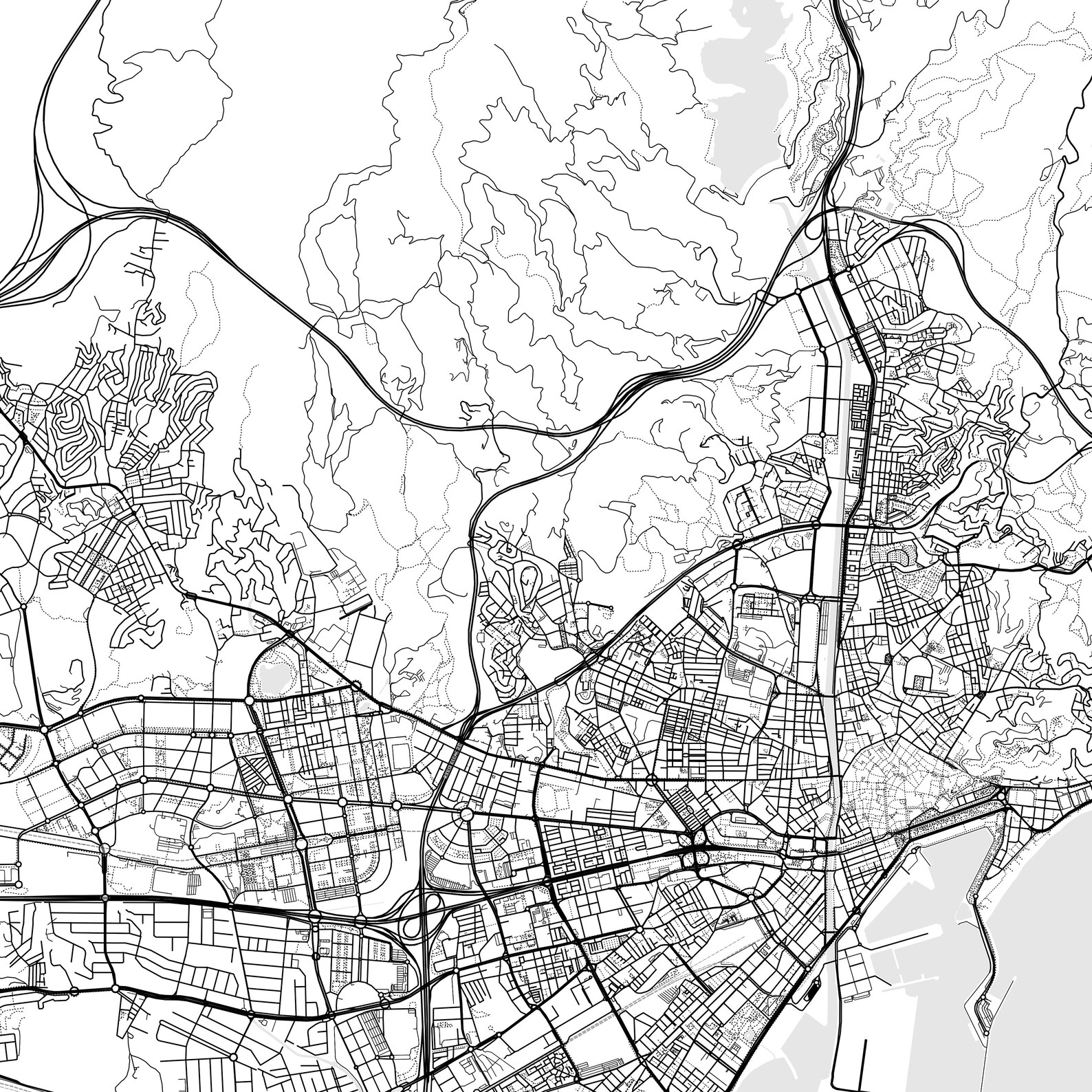 Málaga Map Print Málaga Map Poster Wall Art Málaga City Map - Etsy UK