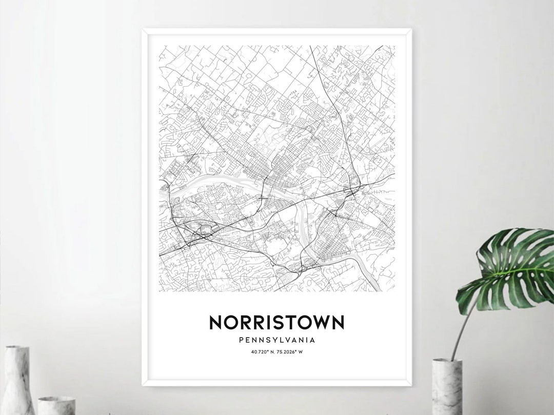 Norristown Map Print Norristown Map Poster Wall Art Pa City - Etsy