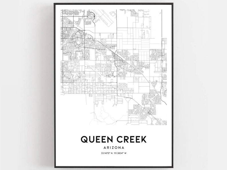 Queen Creek Map Print Queen Creek Map Poster Wall Art Az | Etsy